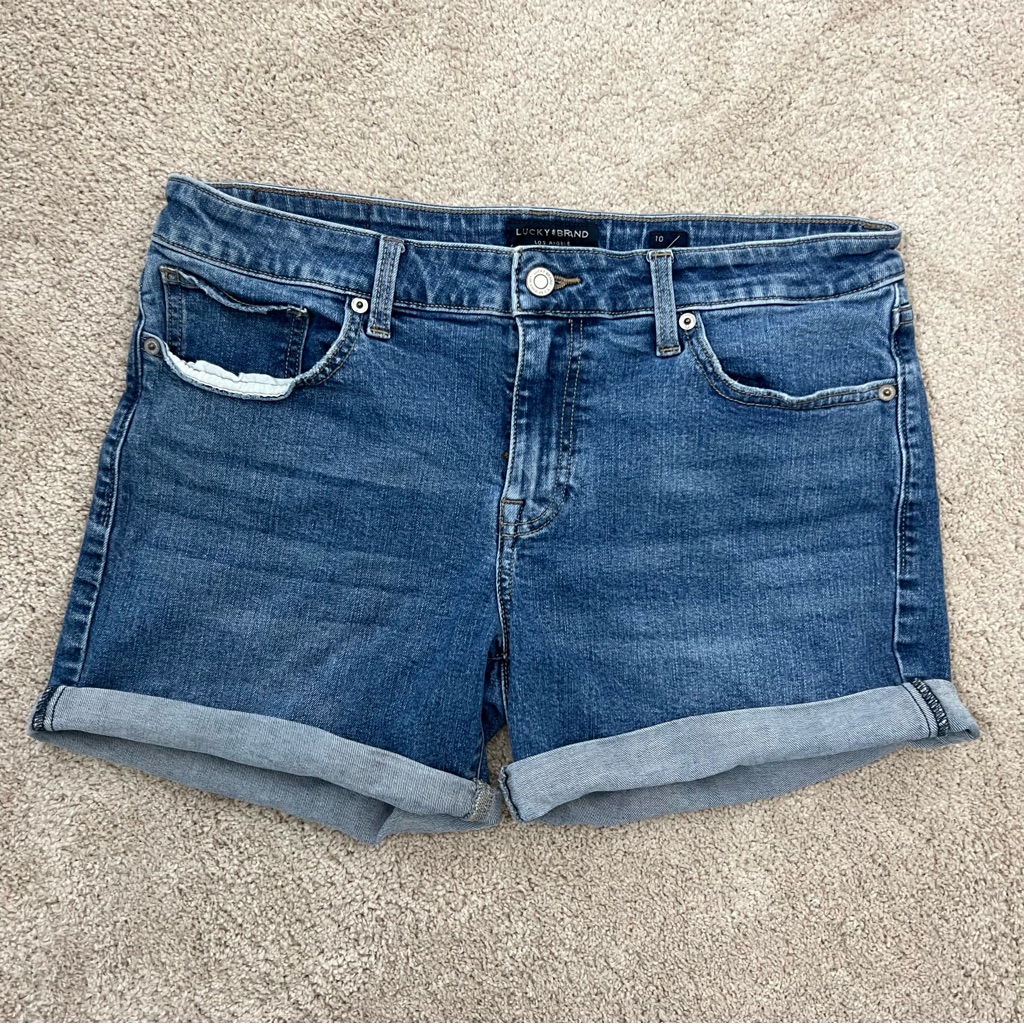Lucky Brand Blue Jean Shorts Cuffed Denim Casual